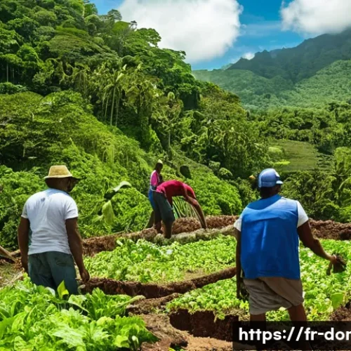 도미니카 연방과 글로벌 기후 변화 - **Prompt:** A dynamic, high-detail photographic image capturing the dual nature of Dominica. On one ...